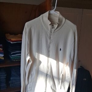 Polo by Ralph Lauren Men's Cream Full Zip Sweater